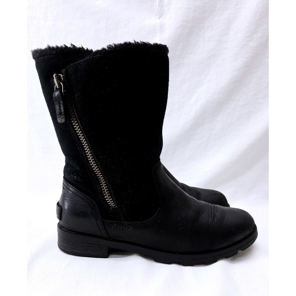 Sorel Emelie Black Foldover Boots - Size 6.5 - Picture 3 of 7